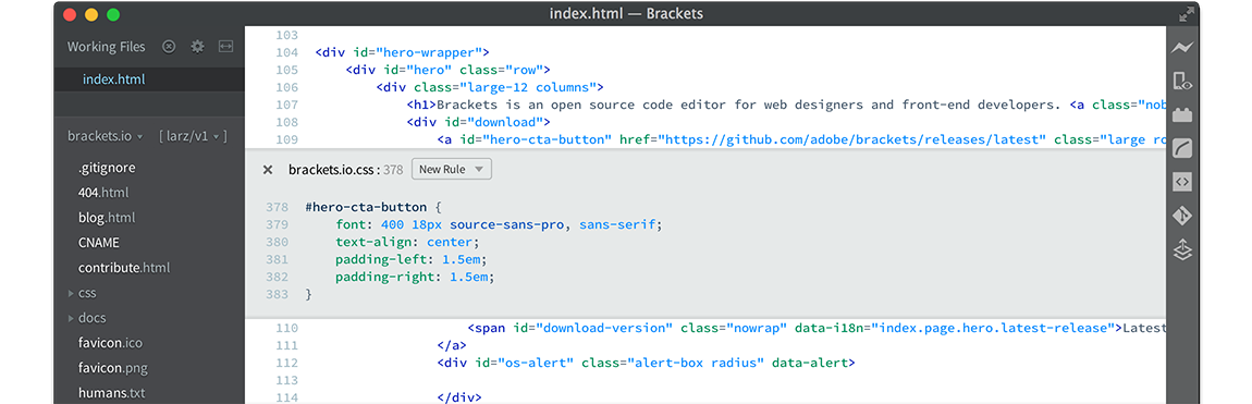 Brackets (text editor) An open source code editor for the web | Brackets - Download