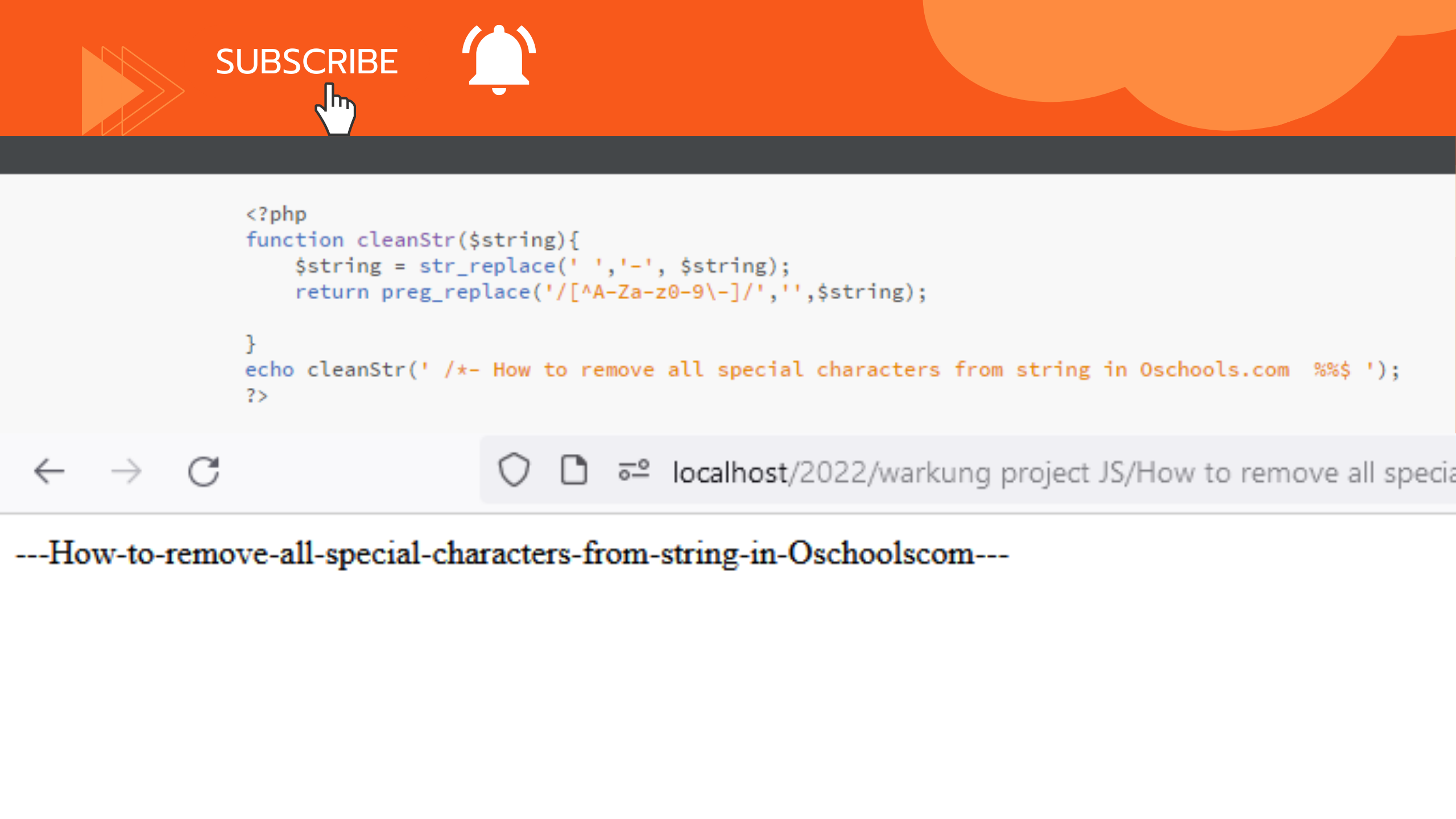 How to remove all special characters from string in Oschools.com